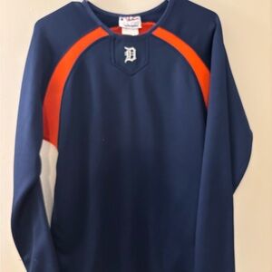 Majestic Navy and Orange Crewneck Sweater